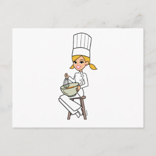 Carte Postale Illustration d'une fille chef unique