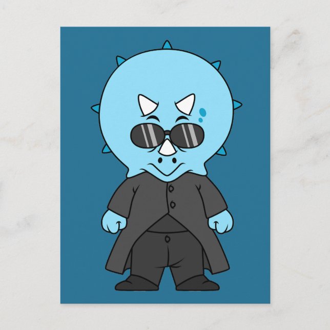 Carte Postale Illustration D'Une Matrice Tricératops. (Devant)