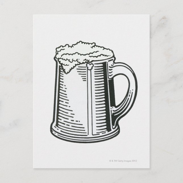 Carte Postale Illustration en noir et blanc de Guinness in (Devant)