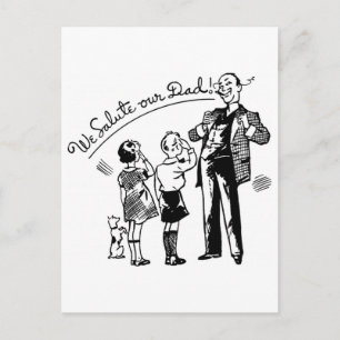Carte Postale Illustration fête des pères
