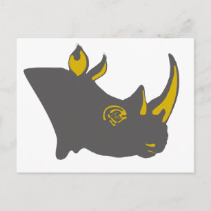 Carte Postale Illustration graphique Rhino personnalisée
