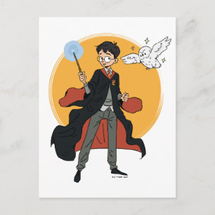 Carte Postale Illustration HARRY POTTER™ et Hedwig