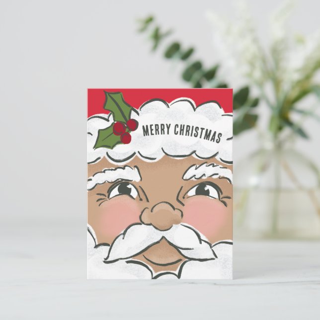 Carte Postale Illustration Jote Père Noël Face Holiday (Debout devant)