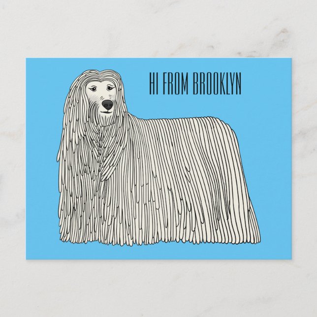 Carte Postale Illustration Komondor pour chien (Devant)