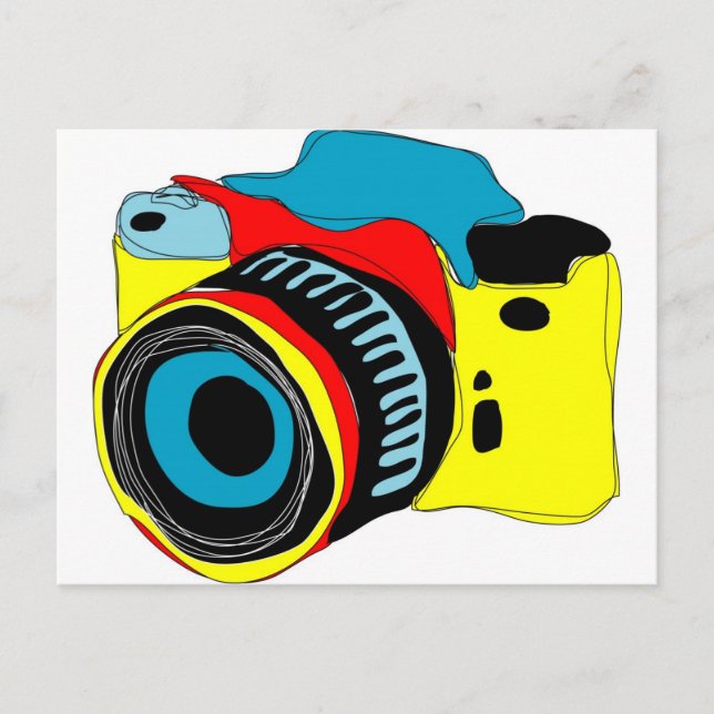 Carte Postale Illustration lumineuse d'appareil-photo (Devant)