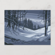 Carte postale Illustration météorologique hivernal