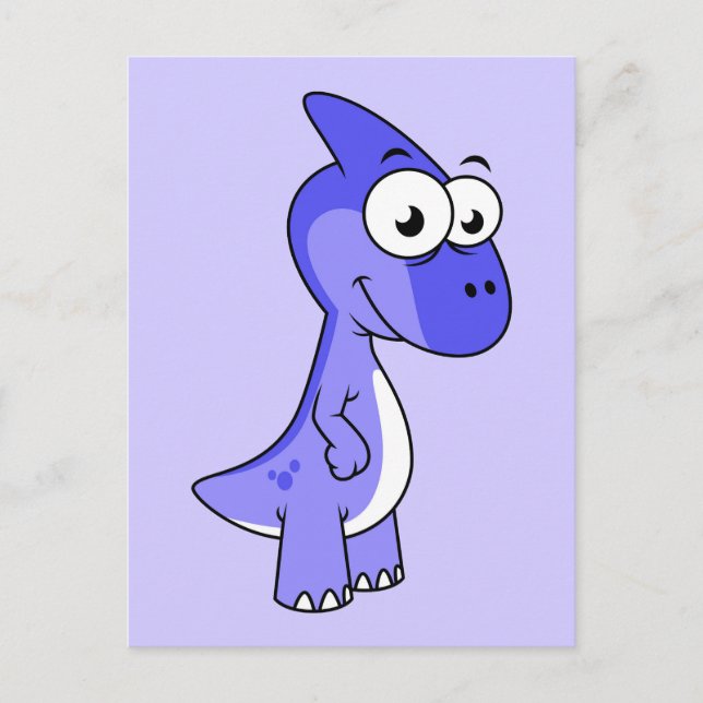 Carte Postale Illustration Mignonne D'Un Parasaurolophus Dinosau (Devant)