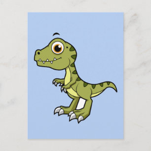 Carte Postale Illustration mignonne d'un Tyrannosaurus Rex.