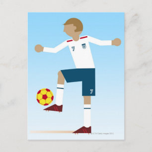 Carte Postale Illustration numérique du joueur de football porta