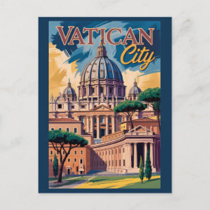 Carte Postale Illustration picturale de la Cité du Vatican Art d