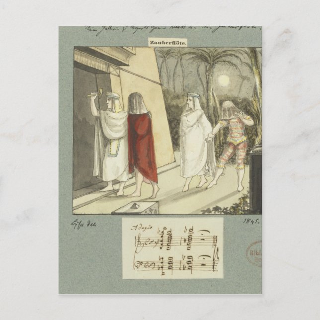 Carte Postale Illustration pour 'La Flûte enchantée' de Mozart,  (Devant)