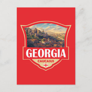Carte Postale Illustration Rétro Badge de Géorgie