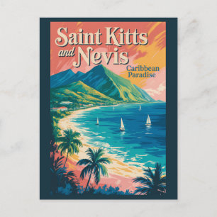Carte Postale Illustration Rétro du Paysage de Saint-Christophe-
