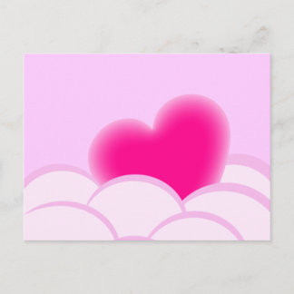 Carte Postale Illustration romantique avec coeur et bulles