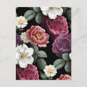 Carte Postale Illustration Rose vintage