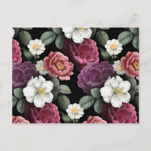 Carte Postale Illustration Rose vintage