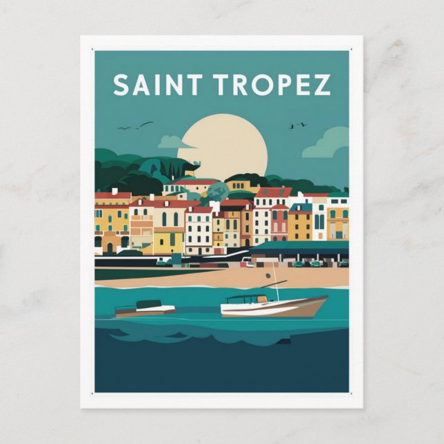 Carte Postale Illustration Saint Tropez France (Devant)