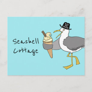 Carte Postale Illustration Seagull personnalisée Hôtel/Location