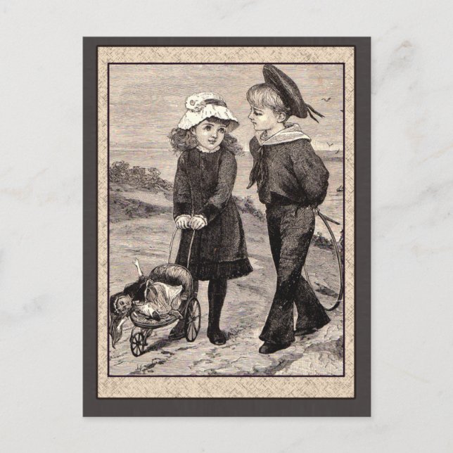 Carte Postale Illustration tirée de l'antiquité de l'enfant (Devant)