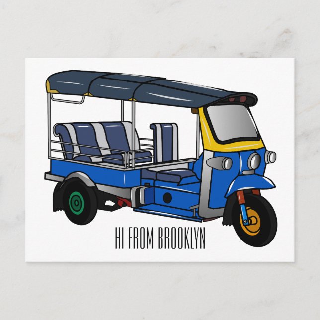 Carte Postale Illustration Tuk tuk (Devant)