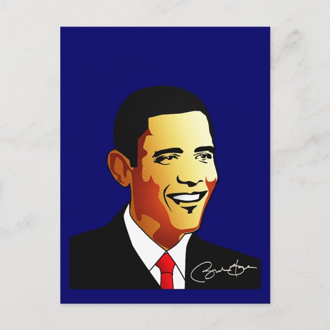 Carte Postale Illustration vectorielle de Barack Obama (Devant)