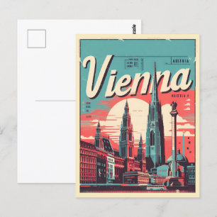 Carte Postale Illustration Vienne ville autriche cadeaux