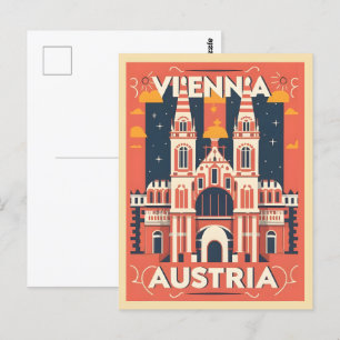 Carte Postale Illustration Vienne ville autriche cadeaux