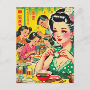 Carte Postale Illustration vintage-Asiatique