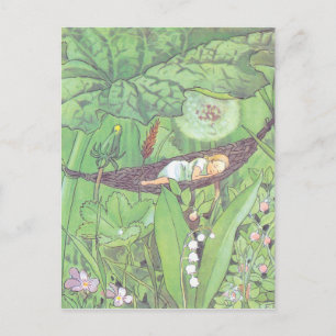 Carte Postale Illustration vintage de Thumbelina par Elsa Beskow