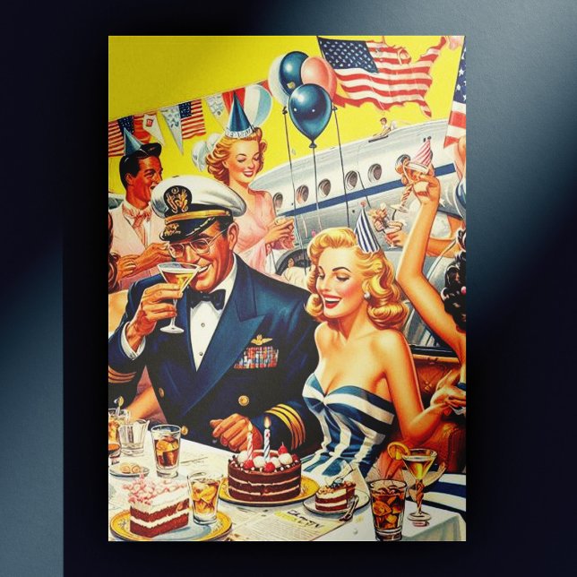 Carte Postale Illustration vintage du Parti des années 1950 (Créateur téléchargé)