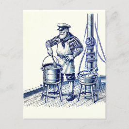 Carte Postale Illustration vintage d'une soupe de poisson de Cui