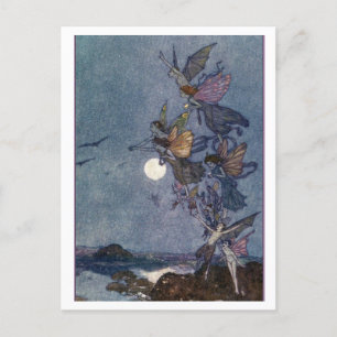 Carte Postale Illustration vintage Edmund Dulac Fairies