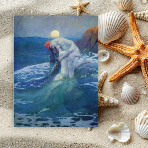 Carte Postale Illustration vintage Howard Pyle La Sirène
