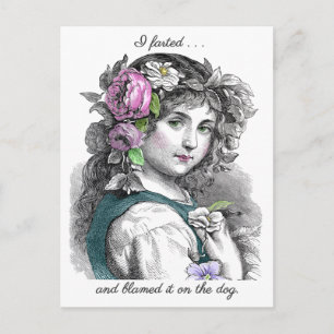 Carte Postale Illustration vintage Jolie Farts Fart