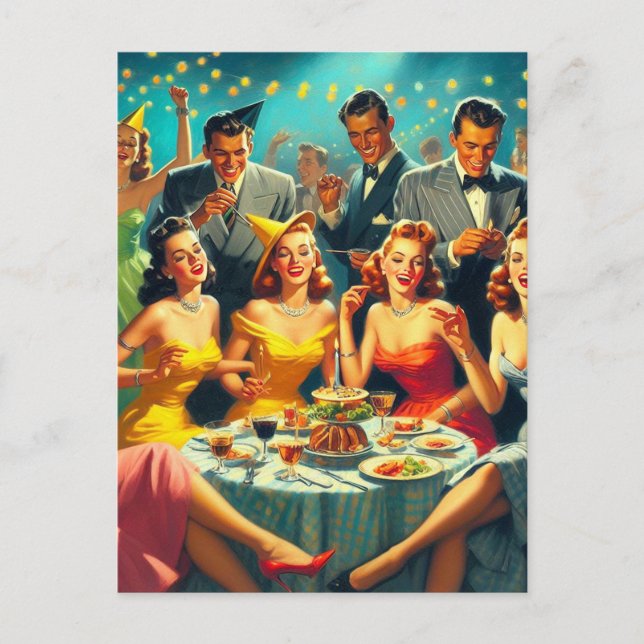 Carte Postale Illustration vintage Party (Devant)