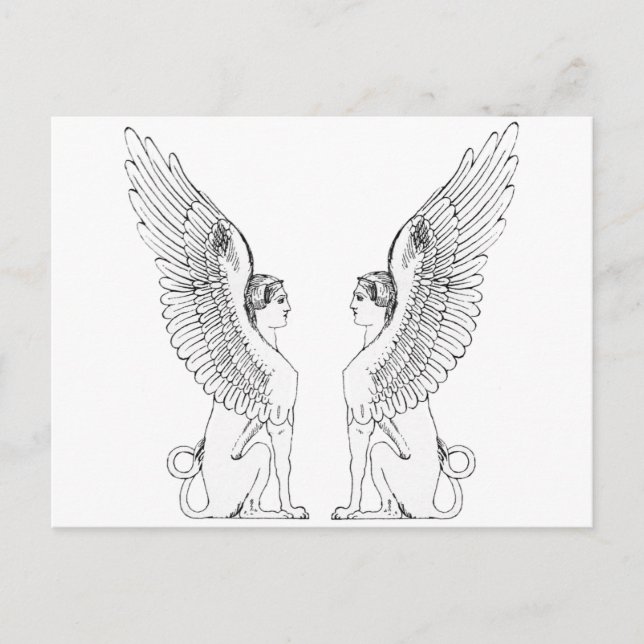 Carte Postale Illustration vintage Sphinx (Devant)