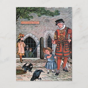 Carte Postale Illustration Vintage "Tower of London Ravens"