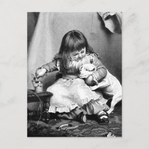 Carte Postale Illustration Vintage "Un patient peu disposé"