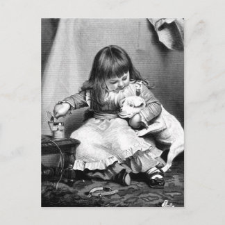 Carte Postale Illustration Vintage "Un patient peu disposé"