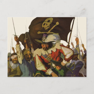 Carte Postale Illustration Wyeth de la vie de pirate vintage