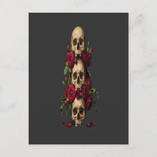 Carte Postale Illustrations de crânes gothiques en pixel art ave
