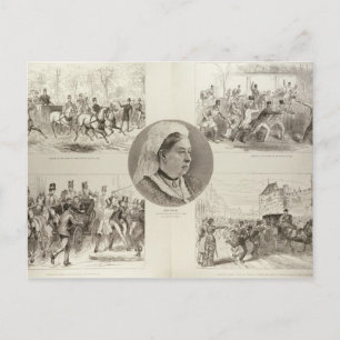 Carte Postale Illustrations des attaques contre la reine Victori