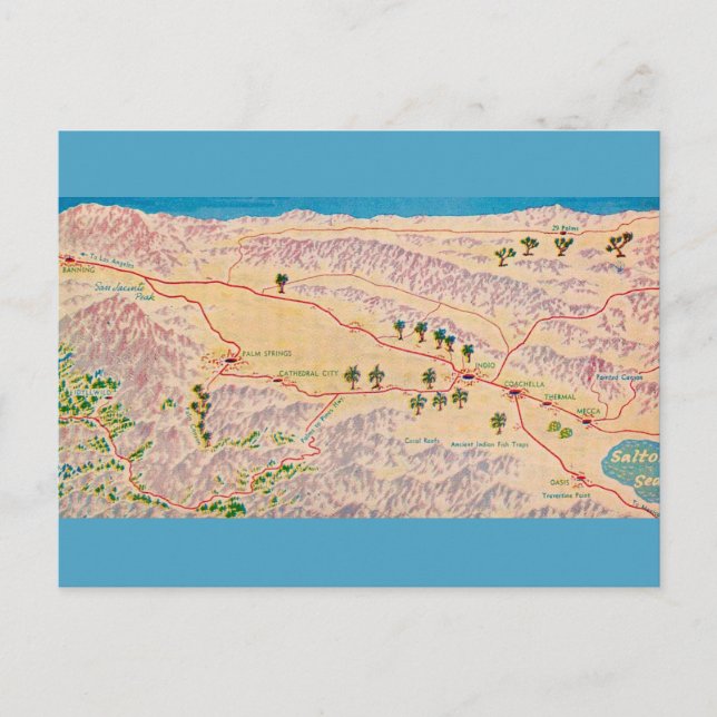 Carte postale illustrée de Coachella Californie (Devant)