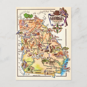 Carte postale illustrée de Géorgie