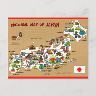 Carte postale illustrée du Japon