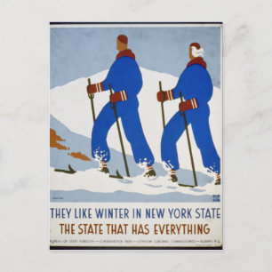 Carte Postale Ils aiment l'hiver dans l'État de New York