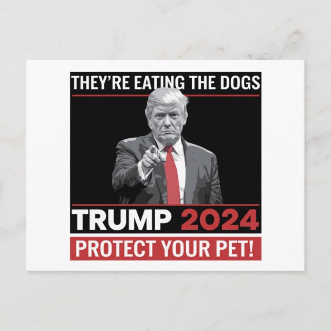 Carte Postale Ils mangent le débat Trump 2024 sur les chiens (Devant)