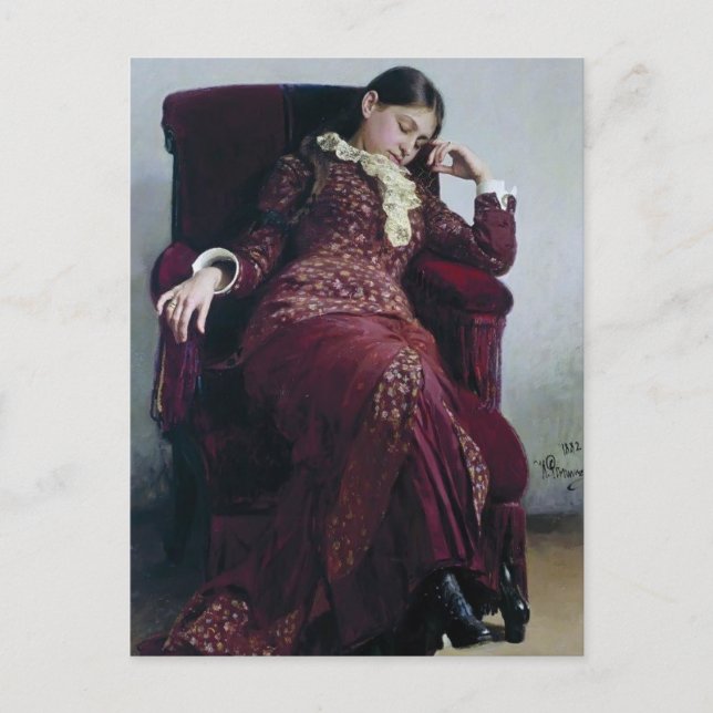 Carte Postale Ilya Repin- Repos. Portrait de Vera Repina (Devant)