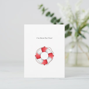 Carte Postale I'm Here For You Quote Life Buoy Illustration Card