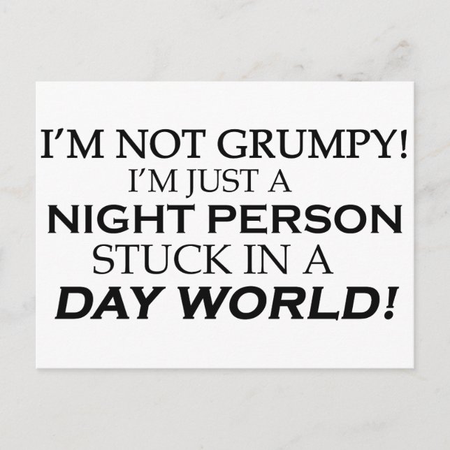CARTE POSTALE IM NOT GRUMPY (Devant)
